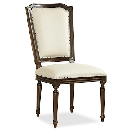 Cane-Back Side Chair with Fluted Legs